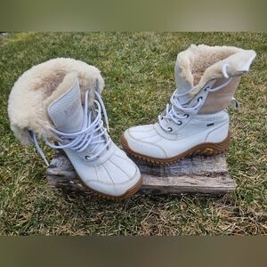 UGG Adirondack White Fur-Lined Winter Boots